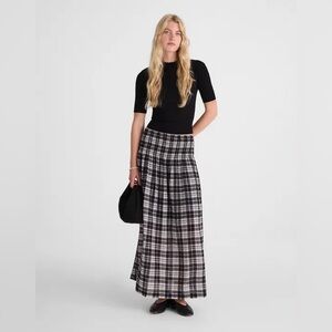 Madewell Smocked-Waist Maxi Skirt in Plaid size XXL